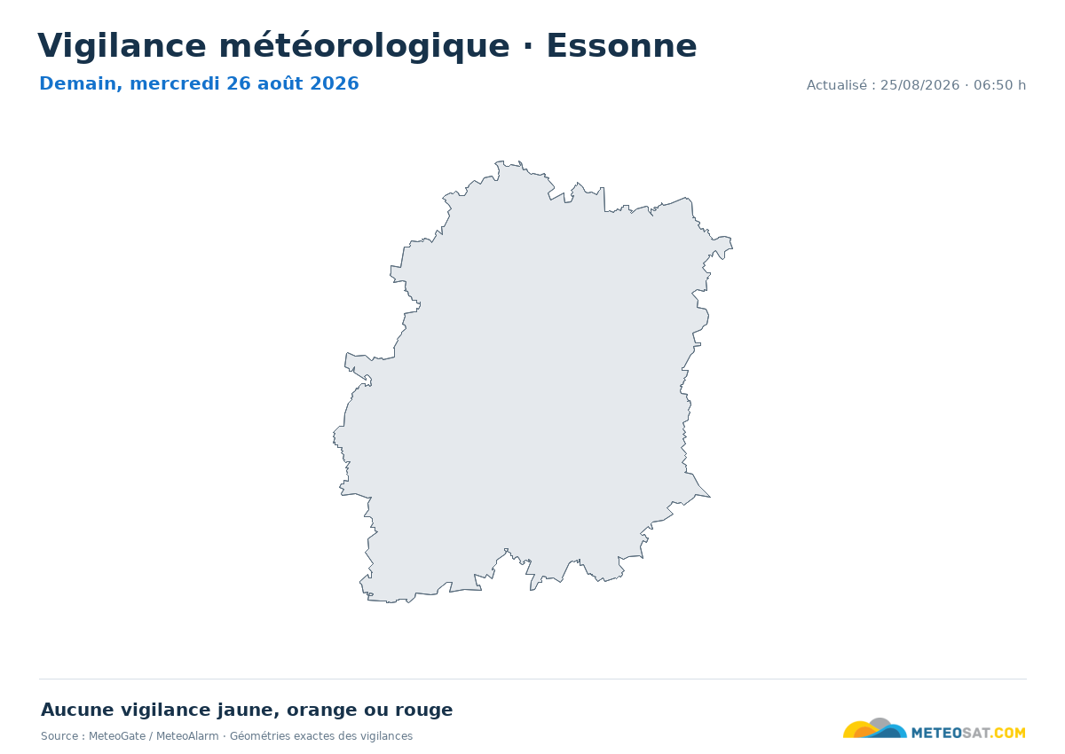 Carte de Vigilance météorologique dans Essonne