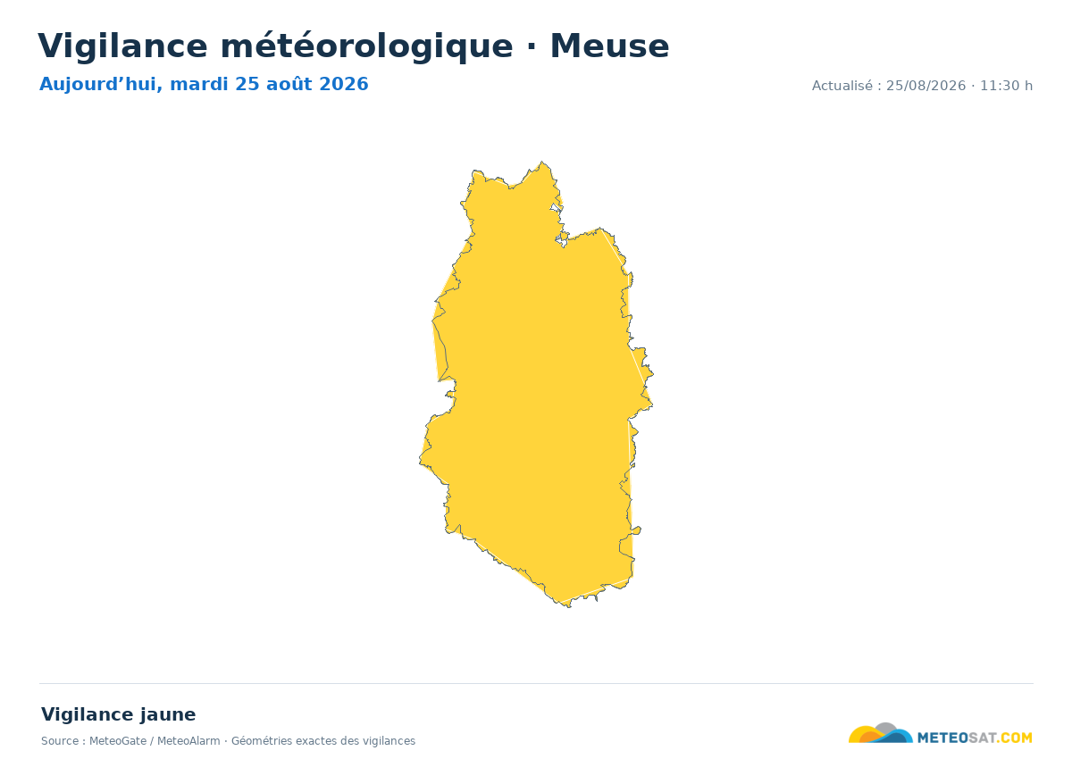 Carte de Vigilance météorologique dans Meuse