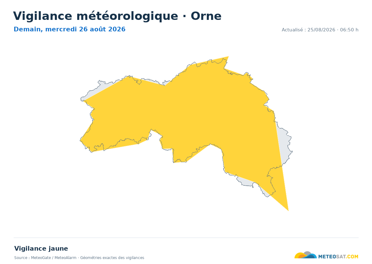 Carte de Vigilance météorologique dans Orne