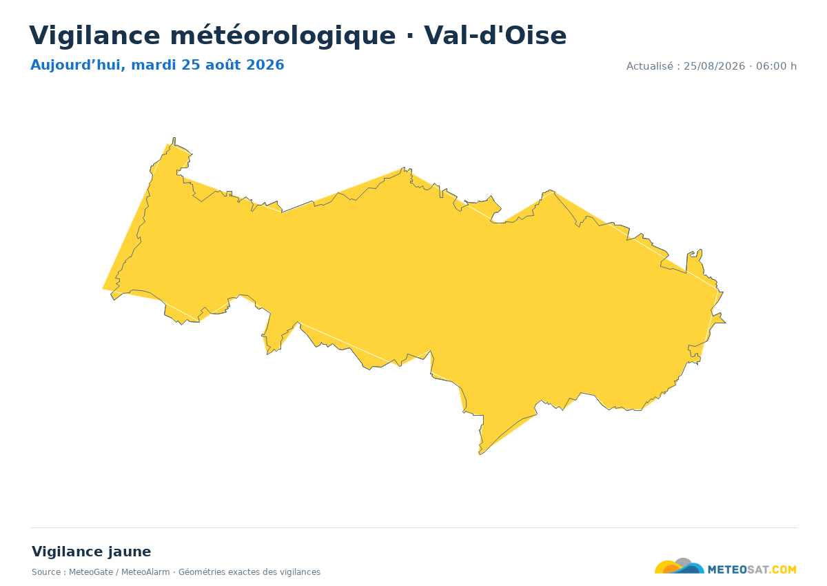 Carte de Vigilance météorologique dans Val-d'Oise
