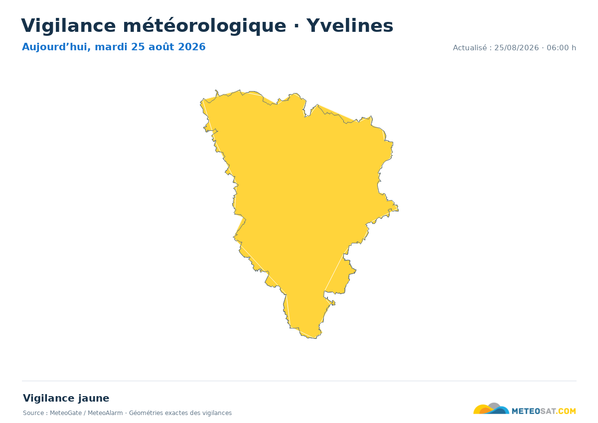 Carte de Vigilance météorologique dans Yvelines