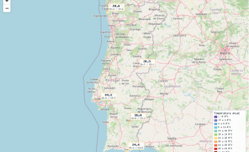 Situação meteorológica atual em Portugal